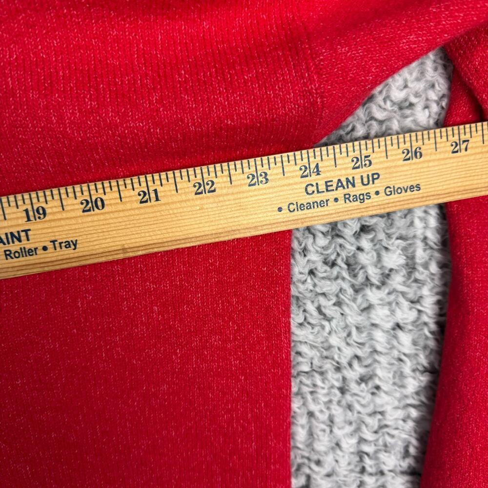 Abound Cropped Sweater Red Women's Size Large Soft Boxy Oversized Cozy Sweater - Picture 7 of 12